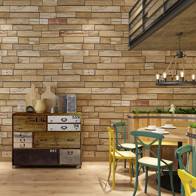Natural Color Nordic Wall Covering 20.5" by 33' Brickwork Wallpaper Roll for Coffee Shop