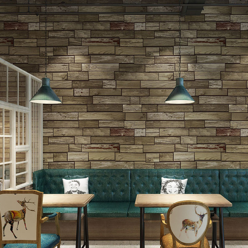 Natural Color Nordic Wall Covering 20.5" by 33' Brickwork Wallpaper Roll for Coffee Shop