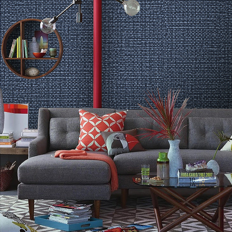 Water-Resistant Linen Surface Wallpaper Roll Non-Woven Fabric Simple Wall Decor for Bedroom