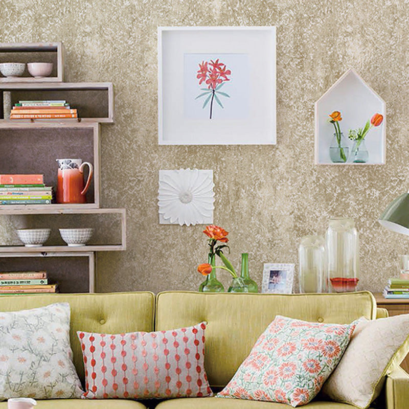 Stain-Resistant Cement Look Wall Covering 33'L x 20.5"W Retro Wallpaper Roll for Bedroom