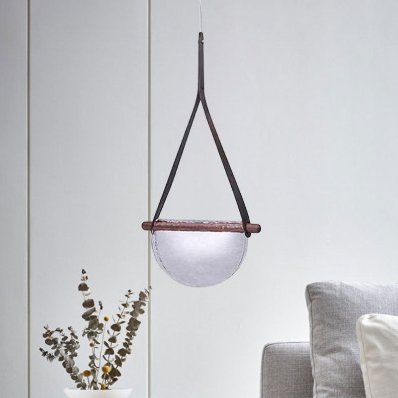 Kit di luce a sospensione modernista Raindrop fumatori fumato grigio/chiaro/ambra tavolo da pranzo a led lampada a led con cinturino in pelle marrone
