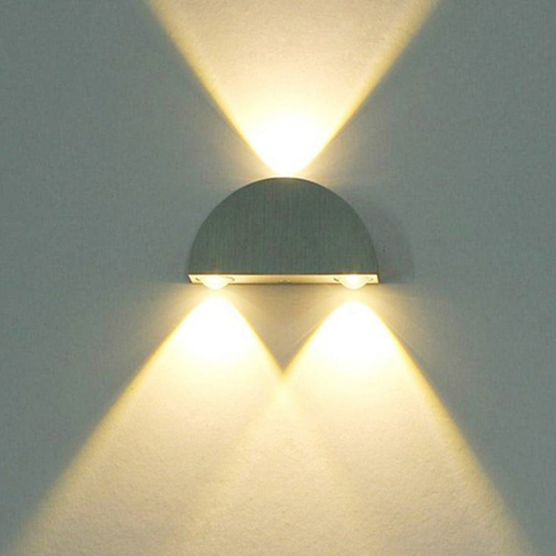 Zilveren halfcirkel wandlichtkit Minimalistische aluminium LED SCONCE-verlichting in blauw/rood/multi-gekleurd licht