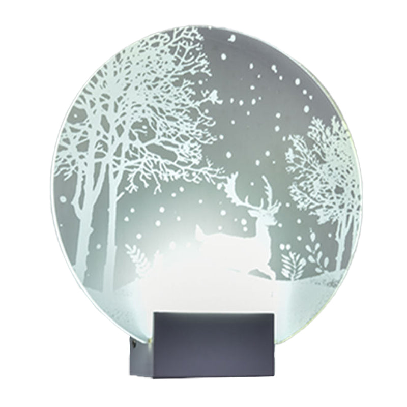 Decoración de arte de luz mural led del hotel Iluminación clara de apliques con alce de invierno/patrón de árbol de Navidad Shade de metal