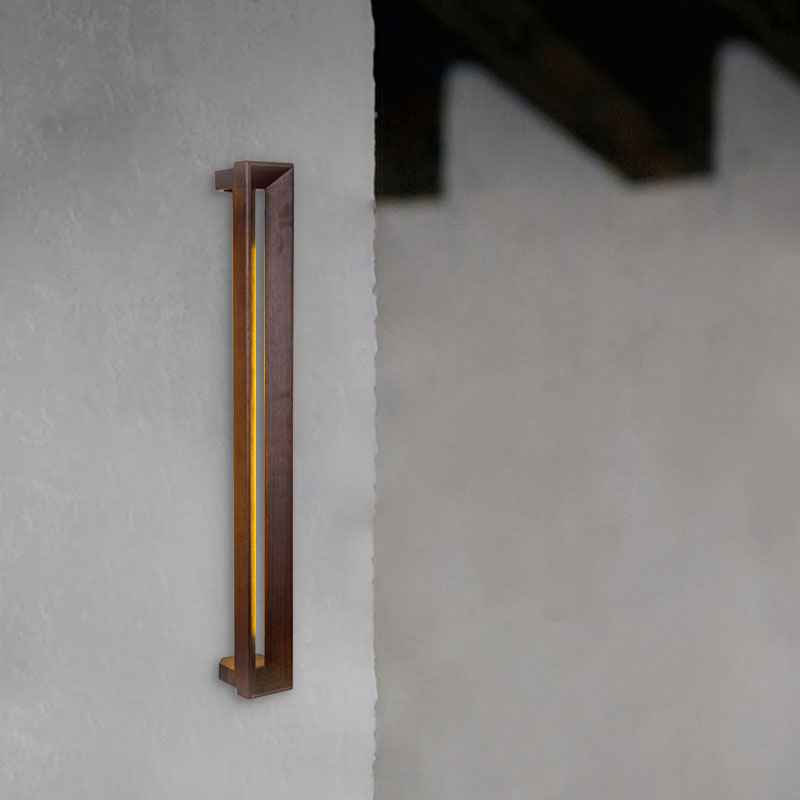 Élégant élégant élégant application murale en bois éclairage mural à LED en bois foncé pour la salle de bain de la salle d'étude