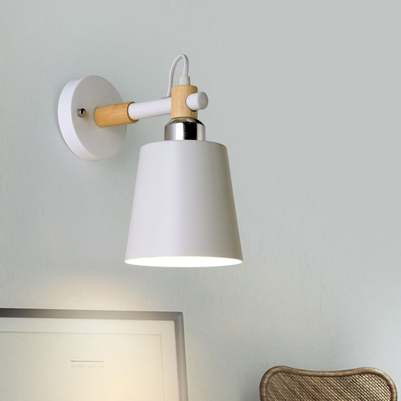 Nordic Style Monochrome Wall Lighting Rotatable Empire Shade 1 Light Metallic Wall Lamp for Stair