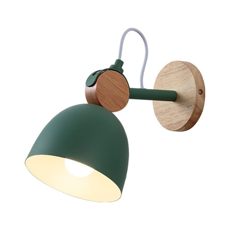 Metal Bowl Shade Sconce Lamp Kid Bedroom Shop 1 Head Macaron Style Wall Light
