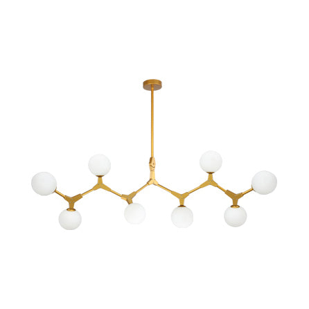 Ast Hanging Lampe moderne nordische Stil Opalglas 5/6/7 Lichter Gold Kronleuchter Licht