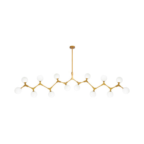 Ast Hanging Lampe moderne nordische Stil Opalglas 5/6/7 Lichter Gold Kronleuchter Licht