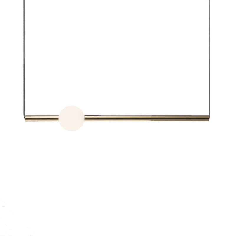 Röhrchen Weiß/Goldglas -Kronleuchterlampe Moderne 1 Lichter Gold/Weiß -LED -Decke Anhänger Licht mit horizontalem/vertikalem Design