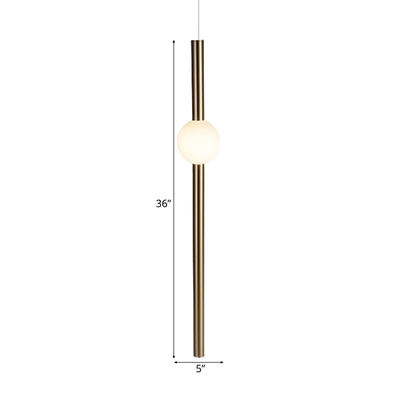 Röhrchen Weiß/Goldglas -Kronleuchterlampe Moderne 1 Lichter Gold/Weiß -LED -Decke Anhänger Licht mit horizontalem/vertikalem Design