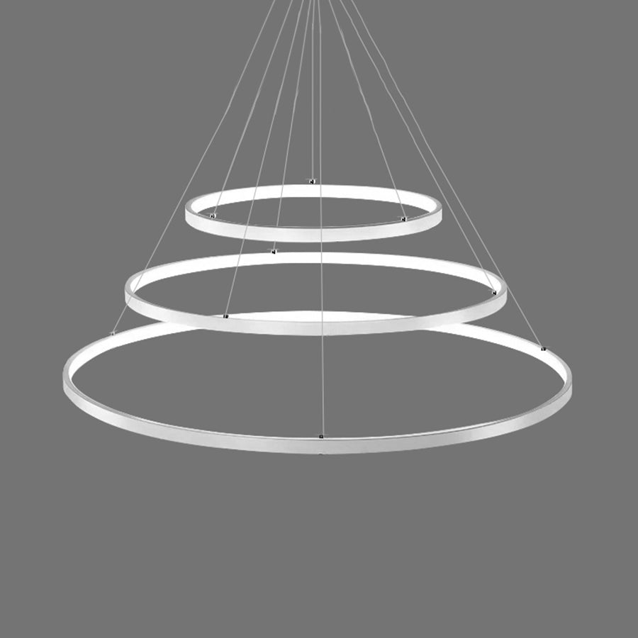 Ring kroonluchter hanger Moderne acryl -LED 3/4/5 lichten zwart/wit/bruin plafond opgehangen armatuur in warm/wit/natuurlijk licht