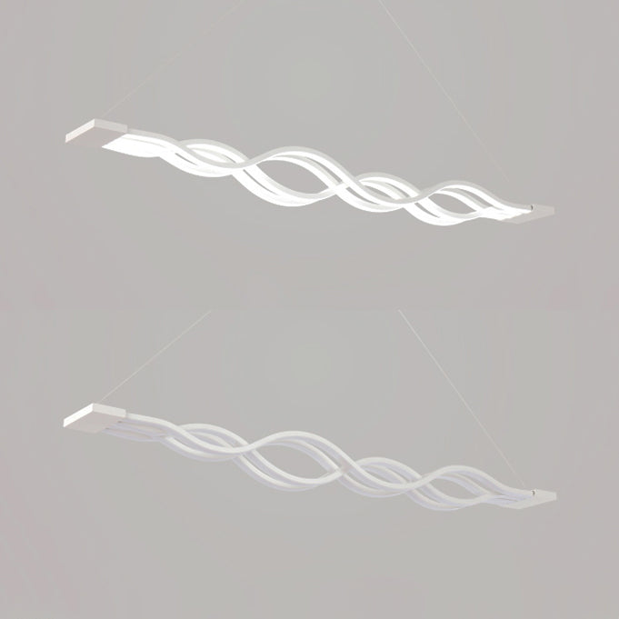 25.5"/39" Wide Acrylic Curly Chandelier Minimalist LED Ceiling Light over Island in Warm/White/Natural Light