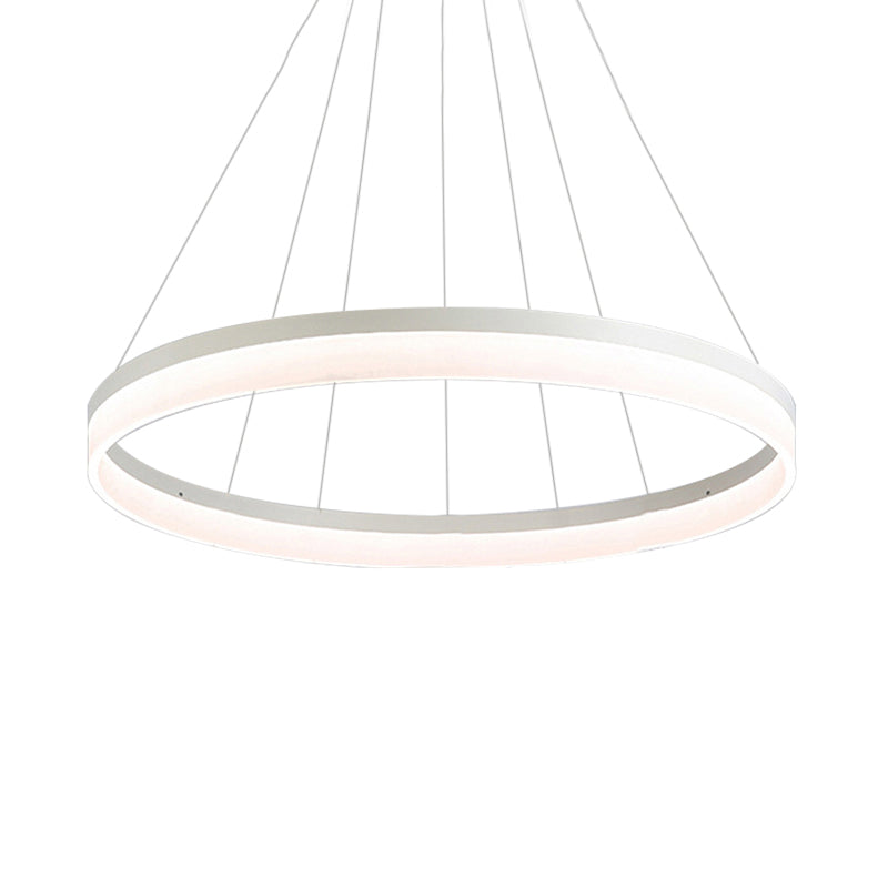 Pendante lampadario rotondo LED acrilico moderno LED 1/2/3 light Black/White/Gold Affitto a soffitto in luce calda/bianca