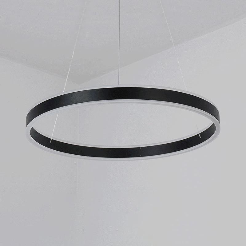 Zwart/bruine ring plafond hanger eigentijds 2/3/4 lichten acryl led kroonluchter in warm/wit licht