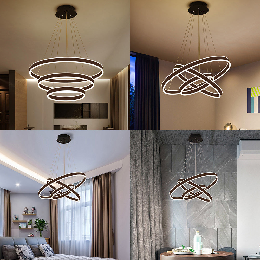 ANELLO BLACO/BRACCHI SPENDANTE CONTEMPOUNTO CONTEMPOUNTO 2/3/4 LUCI LADELIER ACRILICO IN LUCE COLDA/BIANCA