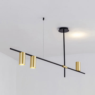 Asymmetrische cilinder kroonluchter verlichtingsarmatuur modern metaal 3/4/9 koppen gouden plafondlamp voor eetkamer in warm/wit