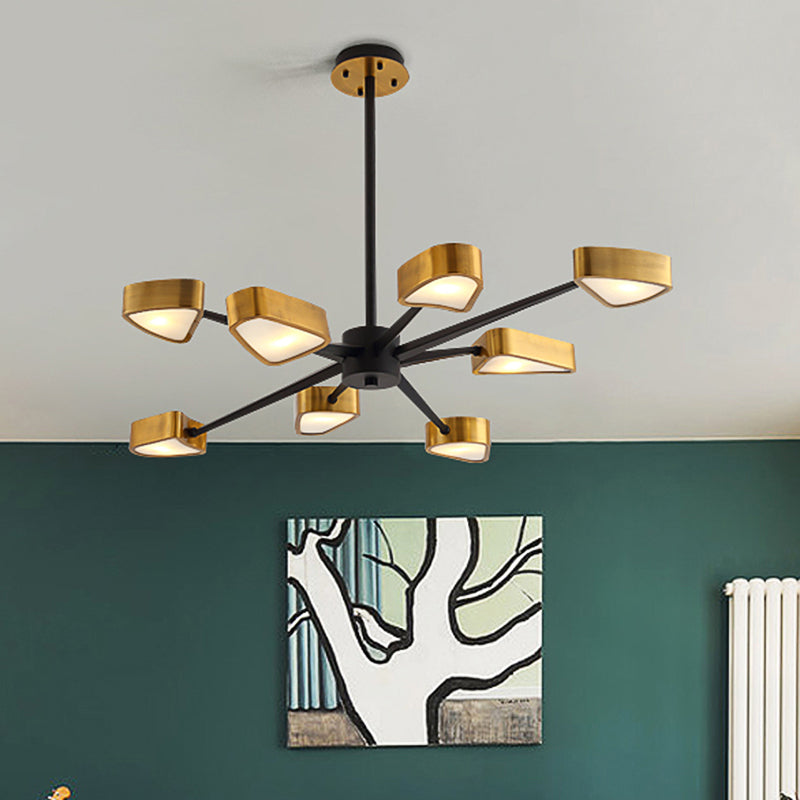 Triangle Hanging Lamp Modern Metal 6/8 Lights Gold Chandelier Pendant Light for Dining Room