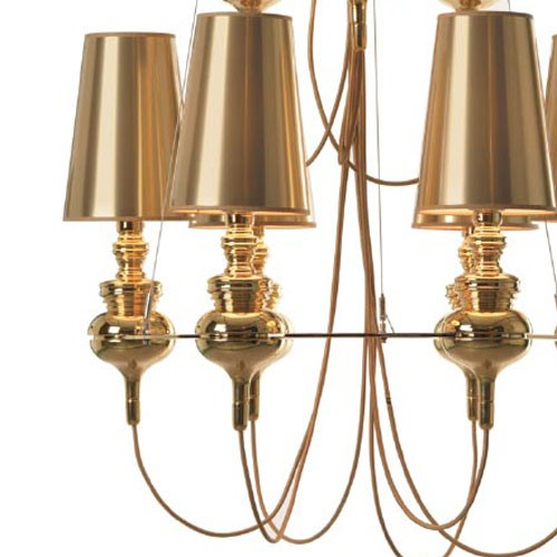 Lampada del lampadario a cono Tessuto modernismo 6 luci appesi luce soffitto in bianco/nero/oro