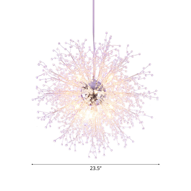 8/12 Luci Apparecchiatura a soffitto interno con pilotaggio di cristallo a cristallo contemporaneo Lampadella chiara il lampadario