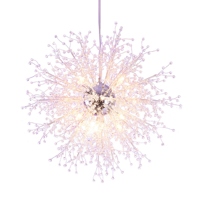 8/12 Luci Apparecchiatura a soffitto interno con pilotaggio di cristallo a cristallo contemporaneo Lampadella chiara il lampadario