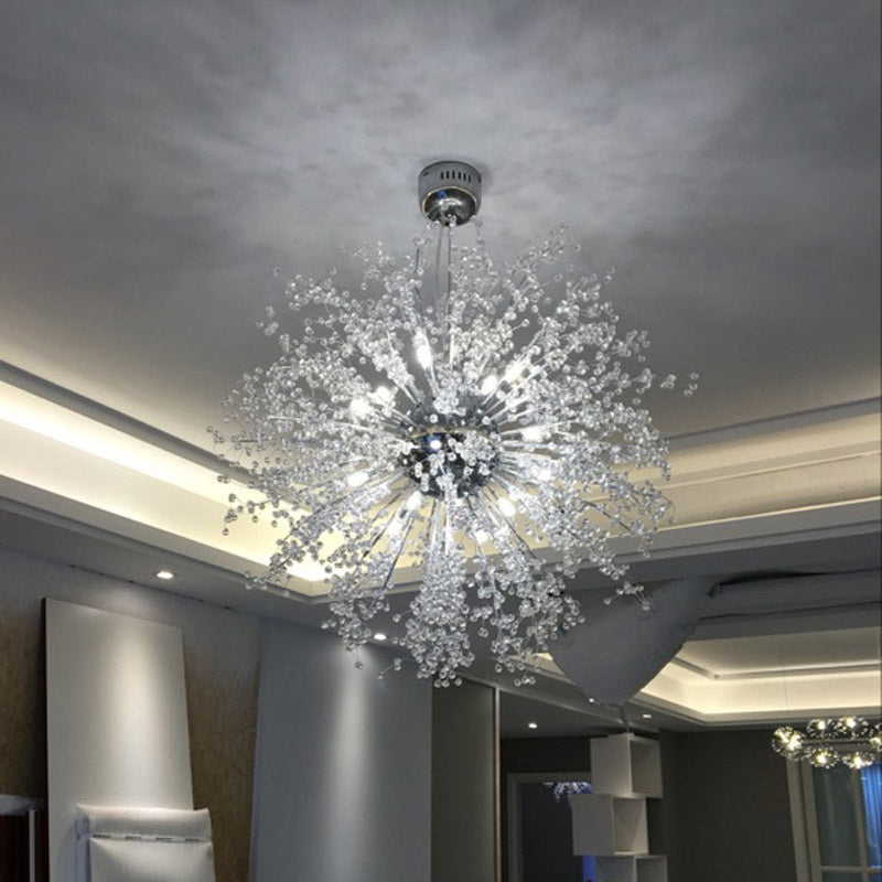 8/12 Luci Apparecchiatura a soffitto interno con pilotaggio di cristallo a cristallo contemporaneo Lampadella chiara il lampadario