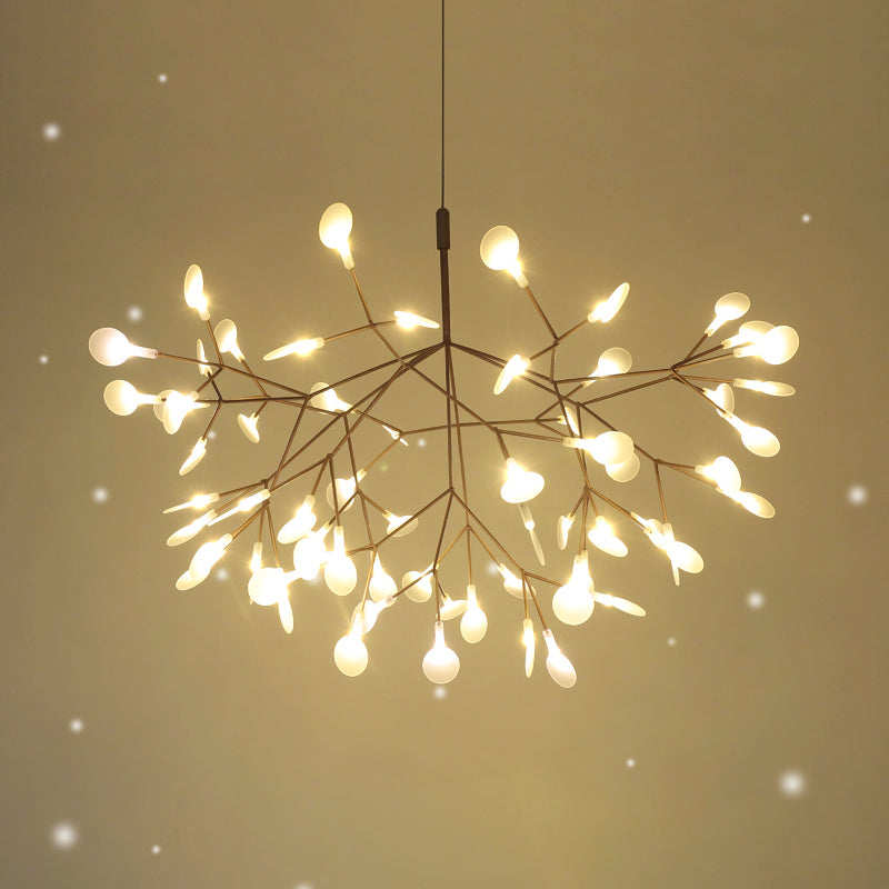Apparecchiatura a soffitto ramificata nera/rosa in stile contemporaneo 30/45 luci lampadario del lampadario acrilico