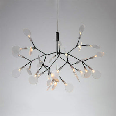 Apparecchiatura a soffitto ramificata nera/rosa in stile contemporaneo 30/45 luci lampadario del lampadario acrilico