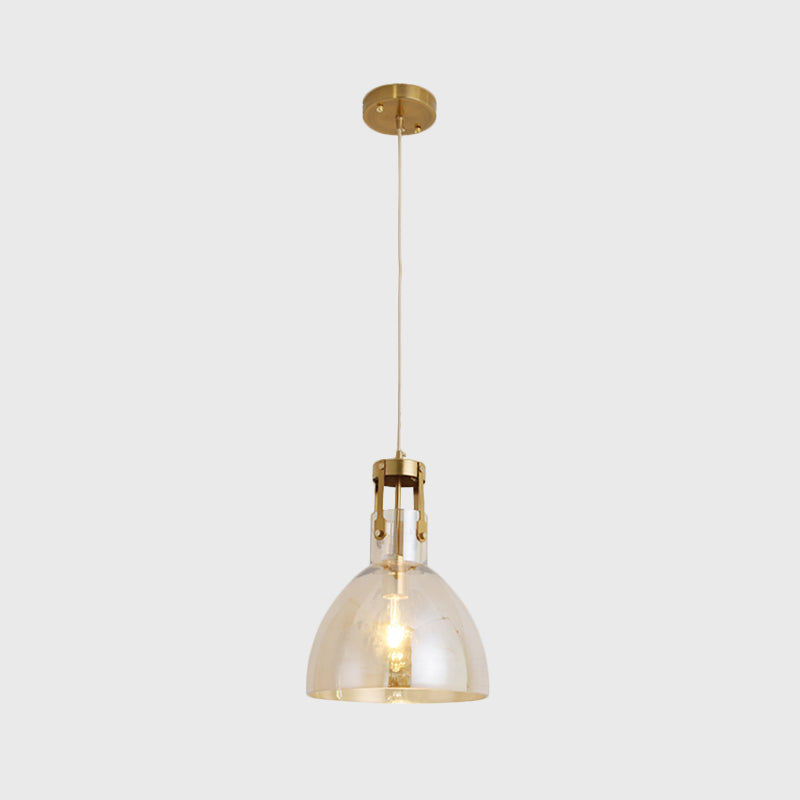 Bowl Cognac Glass Drop Pendant Postmodern Single Dining Room Ceiling Suspension Lamp