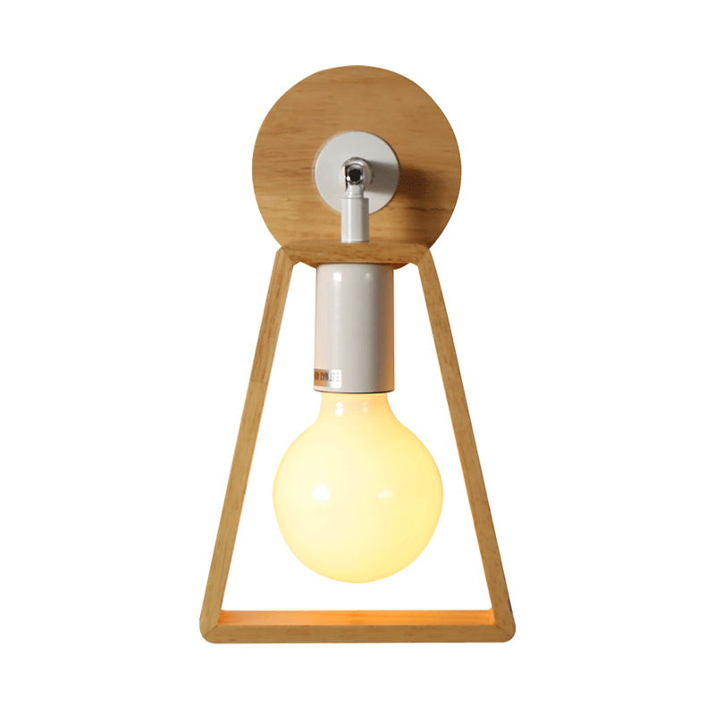1 Kopf rotatierbarer Trapez -Wandleuchte Modernist Stil Beige Holzwandlampe für Schlafzimmer