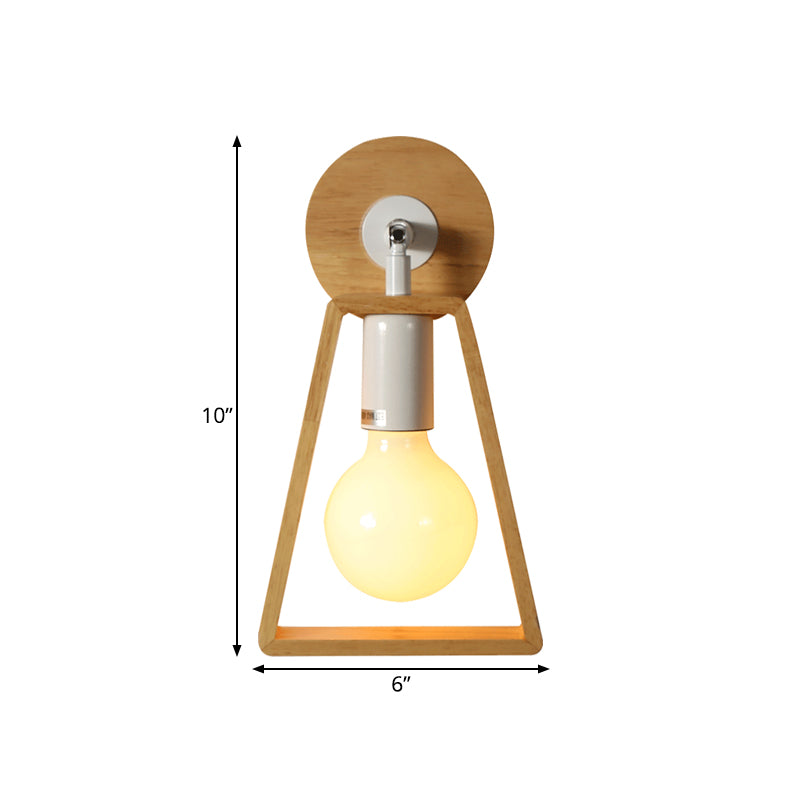 1 Kopf rotatierbarer Trapez -Wandleuchte Modernist Stil Beige Holzwandlampe für Schlafzimmer