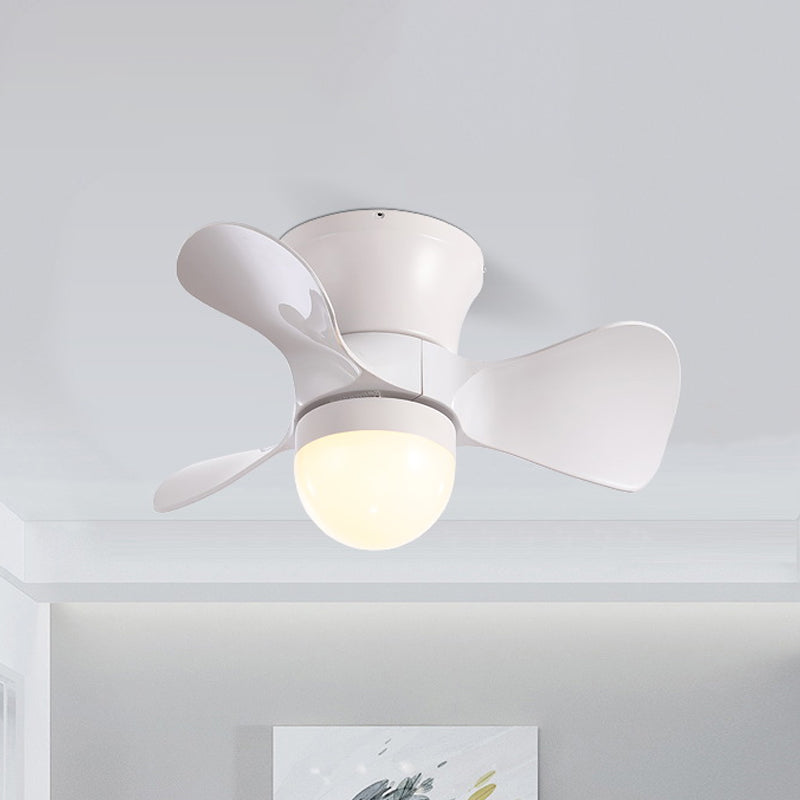 Nordische Halbglobe-Acrylventilatorbeleuchtung 23,5 "breites 3-Blatt-LED-LED-Spülendecke in Kaffee/Weiß