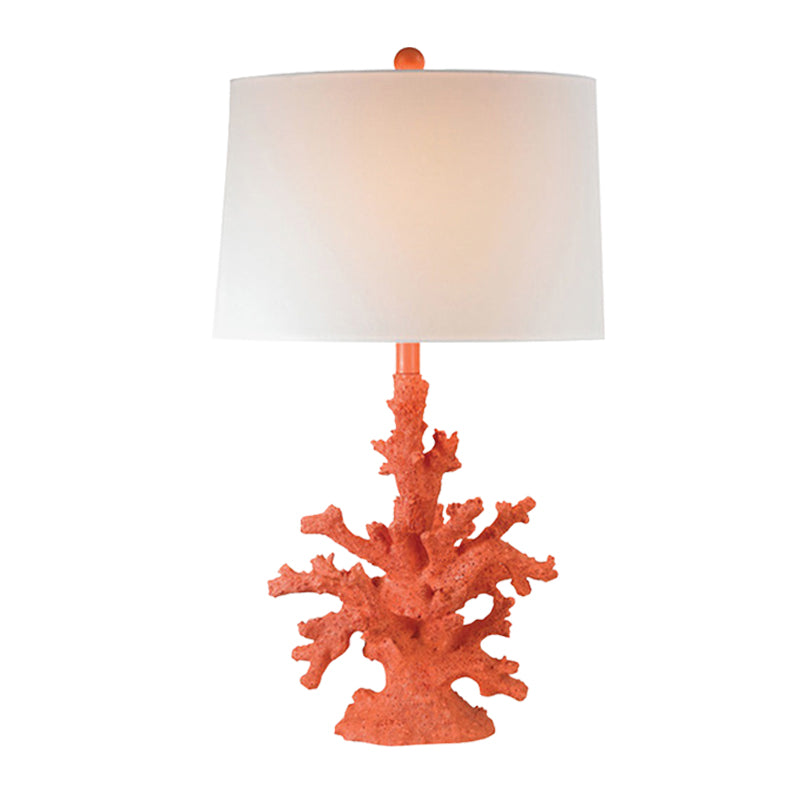 Éclairage de table verte / rouge en résine Corail 1 Bulbe Countryside Night Stand Lampe avec tambour de tambour