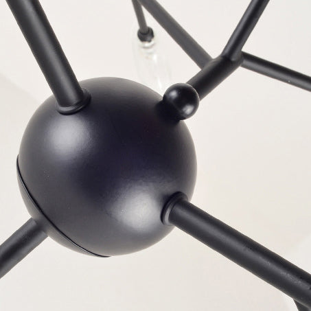 Branch Design Glass Hanging Lamp Modernist 27/36 Lights Black/Gold Chandelier Pendant Light with Leaf Shade