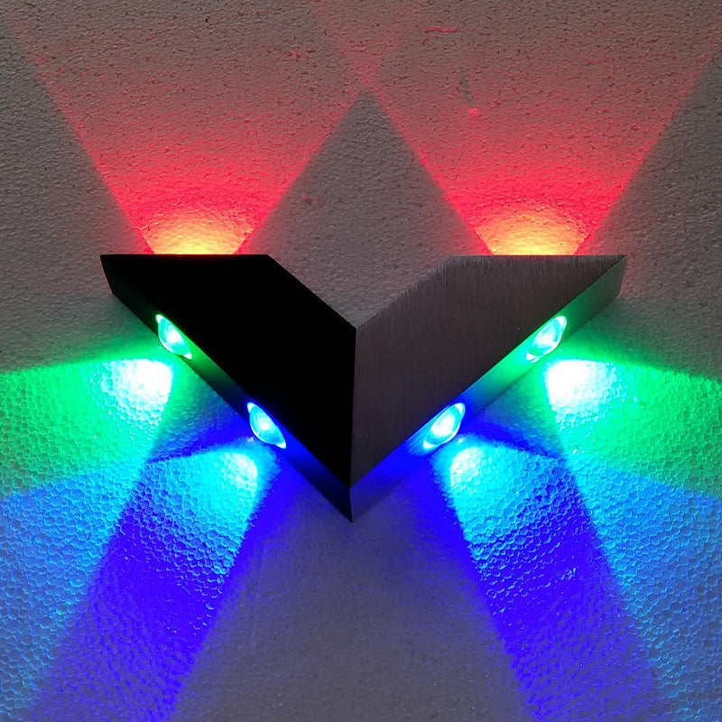 Mindicaliste en V-colmages en V LED Mur LED Light en couleur RVB Lumière, noir et argent
