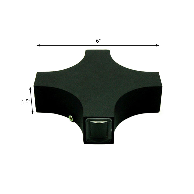 Schwarz X-förmige 4-Wege-Wandmontage-Lampe Moderne Aluminium RGB Farb LED LED Leuchte