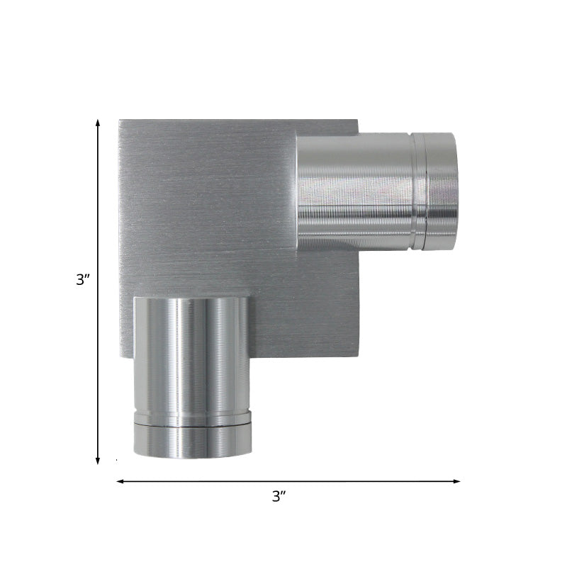 Tubo de luz de pared de 2 lados Luz de aluminio LED plateado cepillado con luz amarillo/rosa/azul para la cama