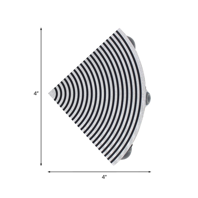 Modernist WIFI Shaped Wall Lamp Metal Bedroom LED Flush Mount Wall Sconce in Black and Silver, Purple/Green/Yellow Light