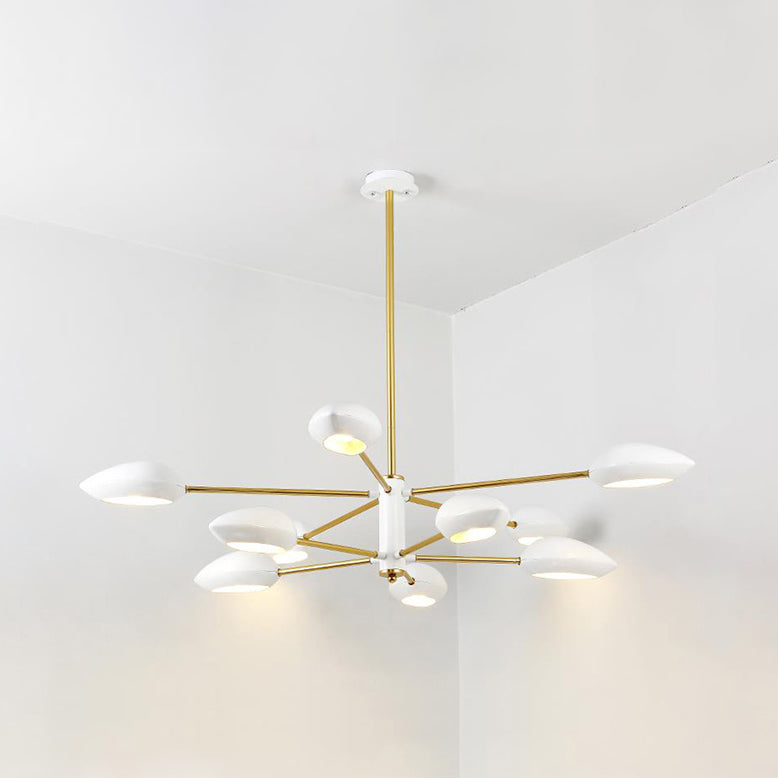 Ellipse Dining Room Hanging Light Contemporary Metal 5/6/8 Lumières Lumière de lustre noir / blanc