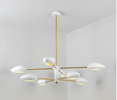 Ellipse Dining Room Hanging Light Contemporary Metal 5/6/8 Lumières Lumière de lustre noir / blanc