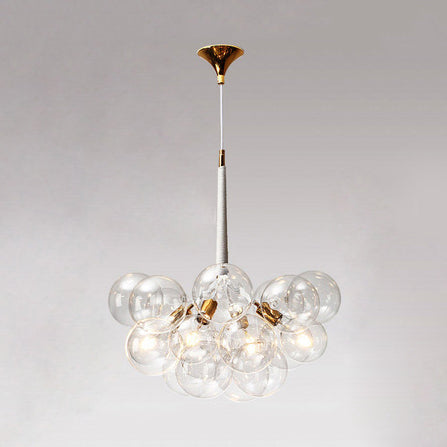 Globe Clear Glass Kronleuchter Beleuchtung zeitgenössischer 3/4/6 Lichter Schwarz/Weiß LED Hanging Deckenlampe