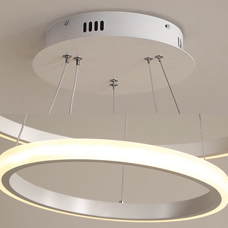 LED acrílico simple de lámpara de lámpara de bucle 1/2/3 dormitorio de techo colgante de dormitorio con luz cálida/blanca/natural