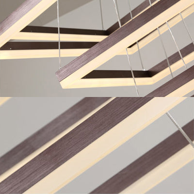 Multi-Layer Bedroom Chandelier Acrylic 1/2/3-Light LED Minimalist Suspension Pendant in Coffee, Warm/White/Natural Light