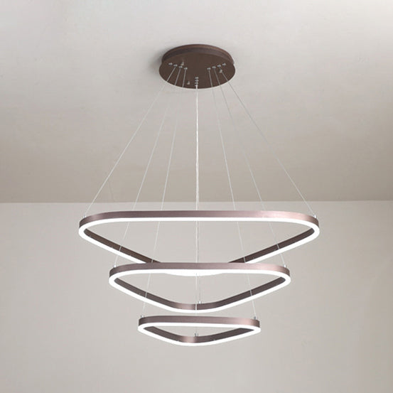 Acrylic Triangle LED Drop Pendant Contemporary 2/3/4-Light Ceiling Chandelier in Warm/White Light