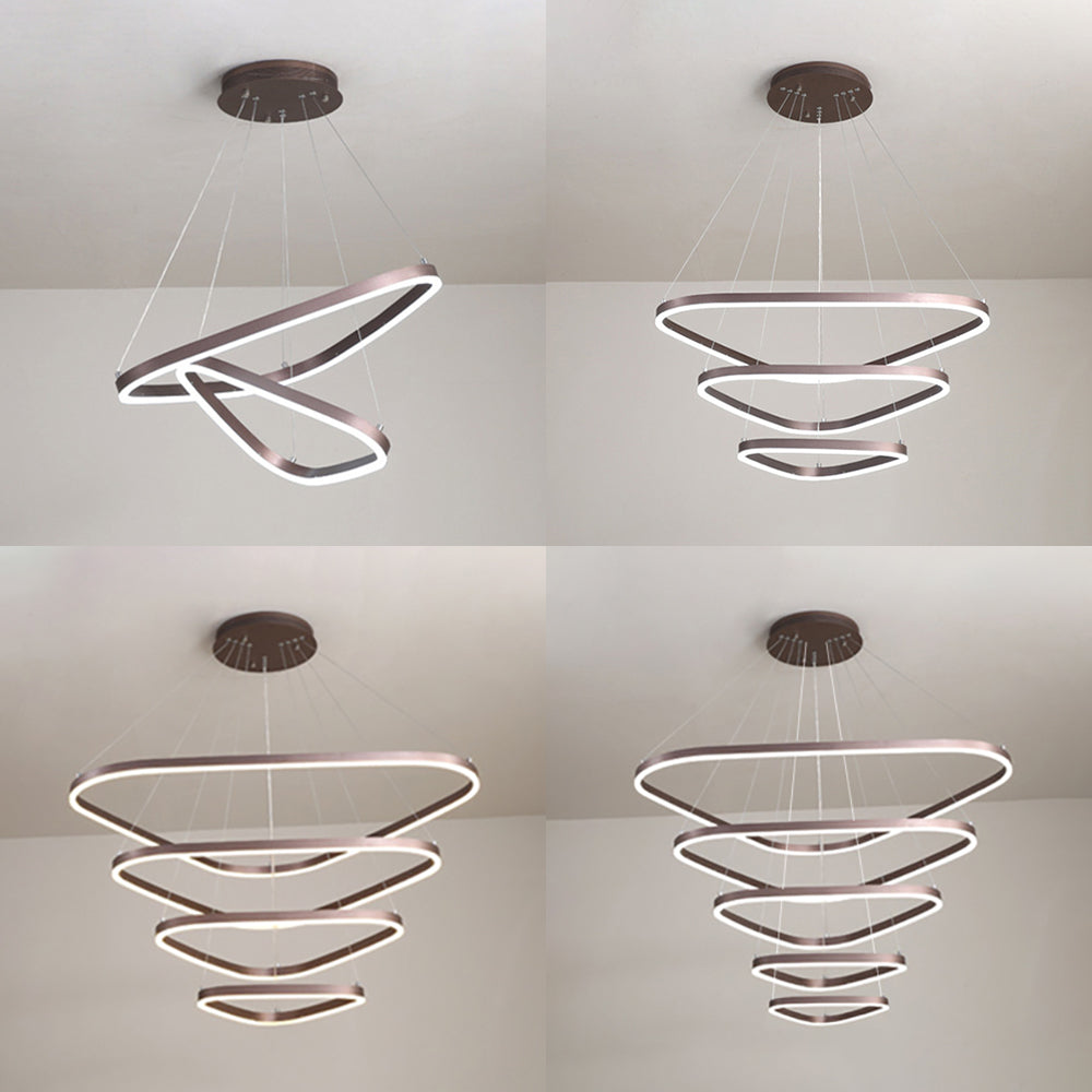 Acrylic Triangle LED Drop Pendant Contemporary 2/3/4-Light Ceiling Chandelier in Warm/White Light