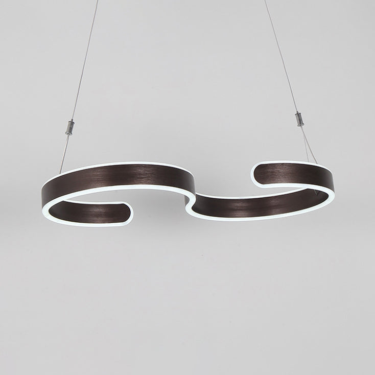 Luz de techo en forma de S marrón/dorado LED moderno de 23.5 "/31.5" de ancho acrílico de ancho en luz cálida/blanca/natural