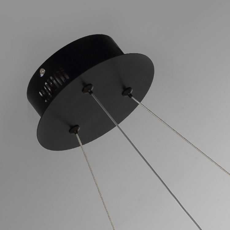 1/2-Licht-kreisförmige Kronleuchterlampe zeitgenössische Kristall-LED Schwarz hängende Leuchte in warmem/weißem Licht für Wohnzimmer