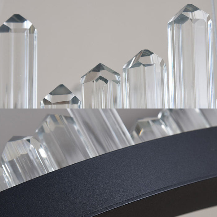 Schwarz rechteckiger Anhänger Kronleuchter moderner Kristallleuchte in Weiß/warmes Licht für Esszimmer, 23,5 "/31,5"/39 "breit