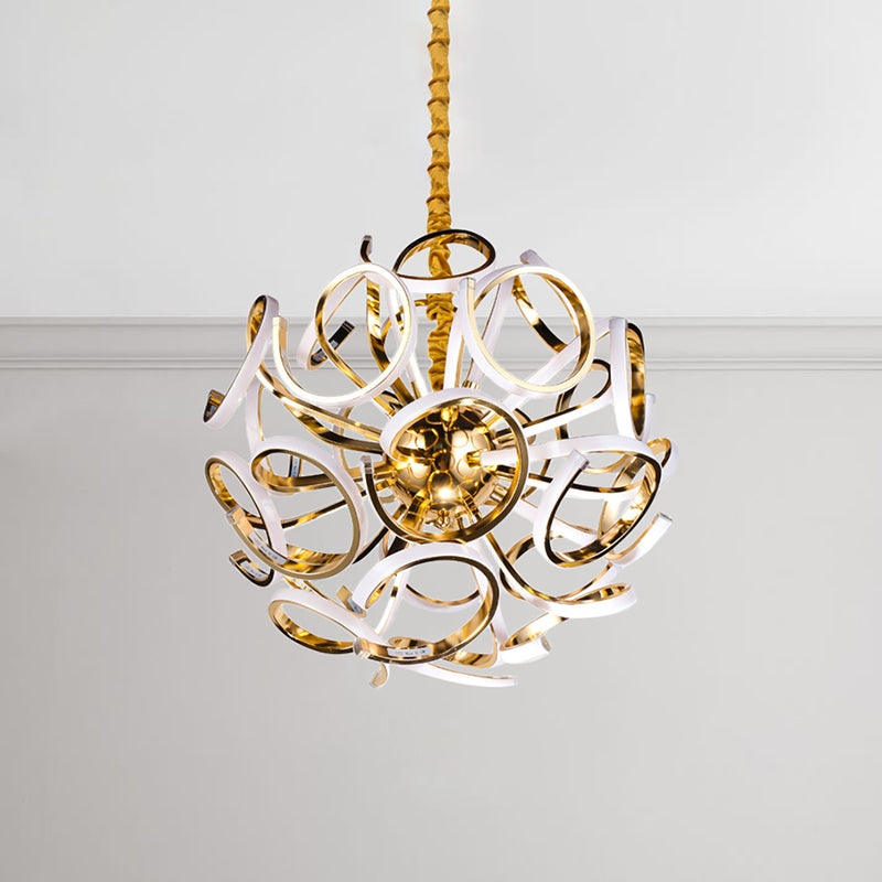 Globe kroonluchter hanglamp eigentijds acryl 18/12/24 lichten goud/zilverhangend plafondlicht in wit/warm