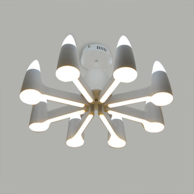 Kit de lámpara colgante cónica blanca Nordic 3/6/8 Luces de lámpara de metal Luz colgante para sala de estar