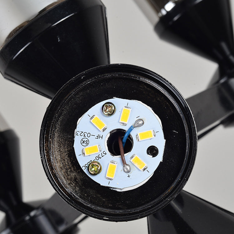 Cilinderhangende kroonluchter eigentijdse metaal 9/12/18 lichten zwarte hanglamp met wit/chroom/barnsteenglasschaduw